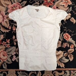 Y2K White Button Up Shirt